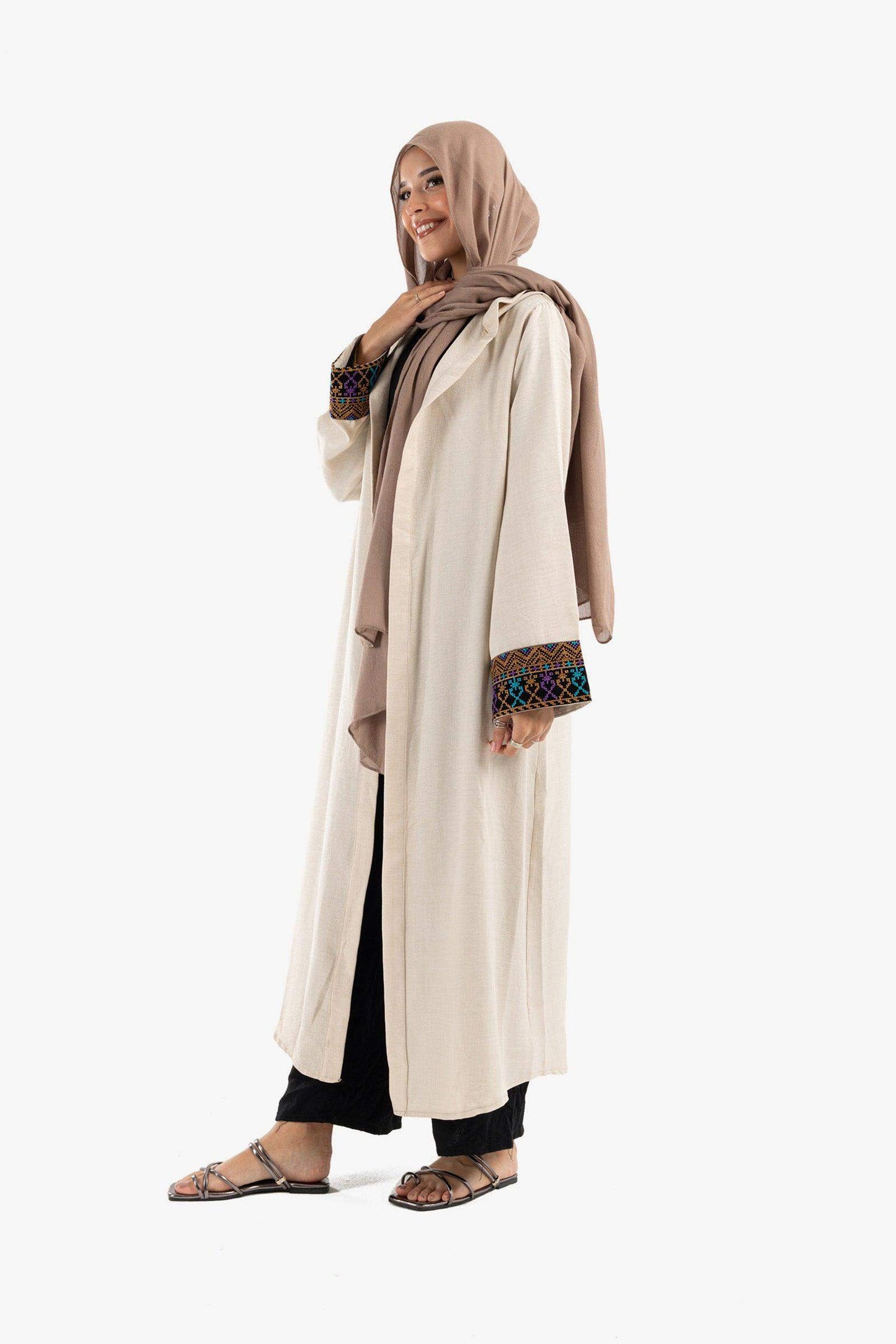 Linen Hooded Long Kimono - Carina - ÙƒØ§Ø±ÙŠÙ†Ø§