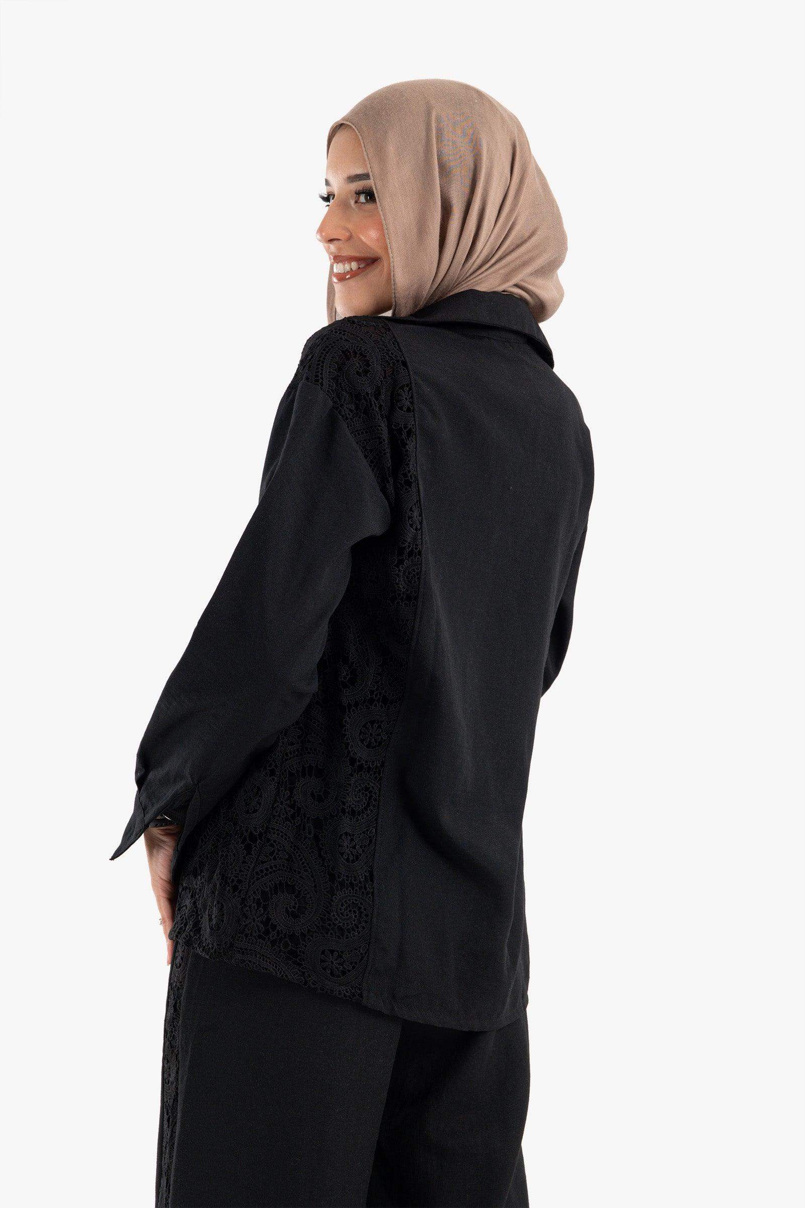 Linen Lounge Jacket with Embroidery - Carina - ÙƒØ§Ø±ÙŠÙ†Ø§