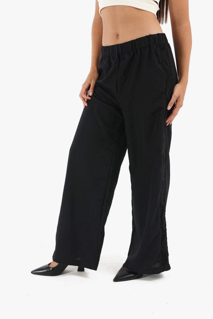 Linen Lounge Pants with Embroidery - Carina - ÙƒØ§Ø±ÙŠÙ†Ø§