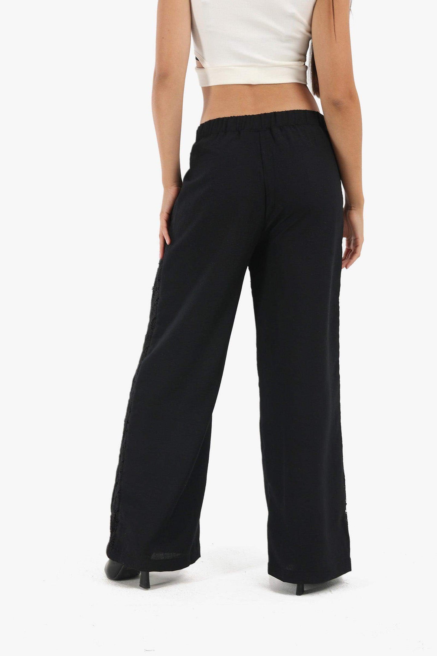 Linen Lounge Pants with Embroidery - Carina - ÙƒØ§Ø±ÙŠÙ†Ø§