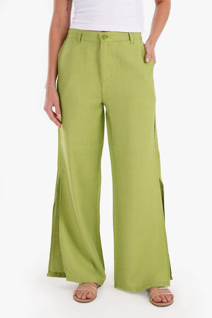 Linen Lounge Pants with Slits - Carina - ÙƒØ§Ø±ÙŠÙ†Ø§