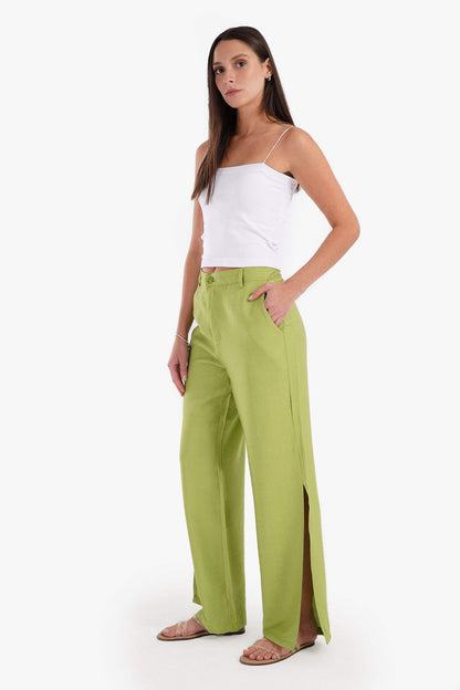 Linen Lounge Pants with Slits - Carina - ÙƒØ§Ø±ÙŠÙ†Ø§