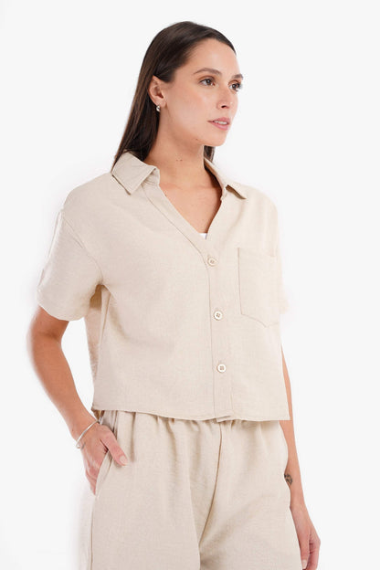 Linen Lounge Shirt - Carina - ÙƒØ§Ø±ÙŠÙ†Ø§