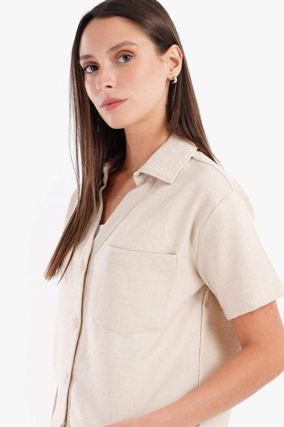 Linen Lounge Shirt - Carina - ÙƒØ§Ø±ÙŠÙ†Ø§