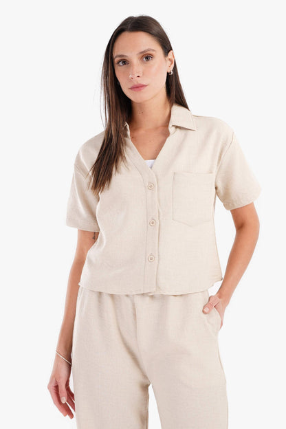 Linen Lounge Shirt - Carina - ÙƒØ§Ø±ÙŠÙ†Ø§