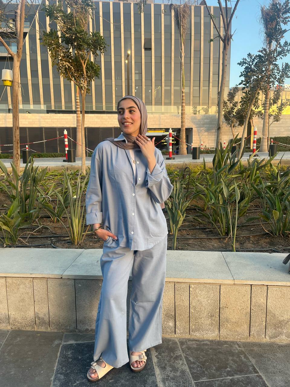 Linen Chic Comfort Set - Baby Blue