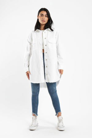 Long Shirt With Unlined Hem - Clue Wear