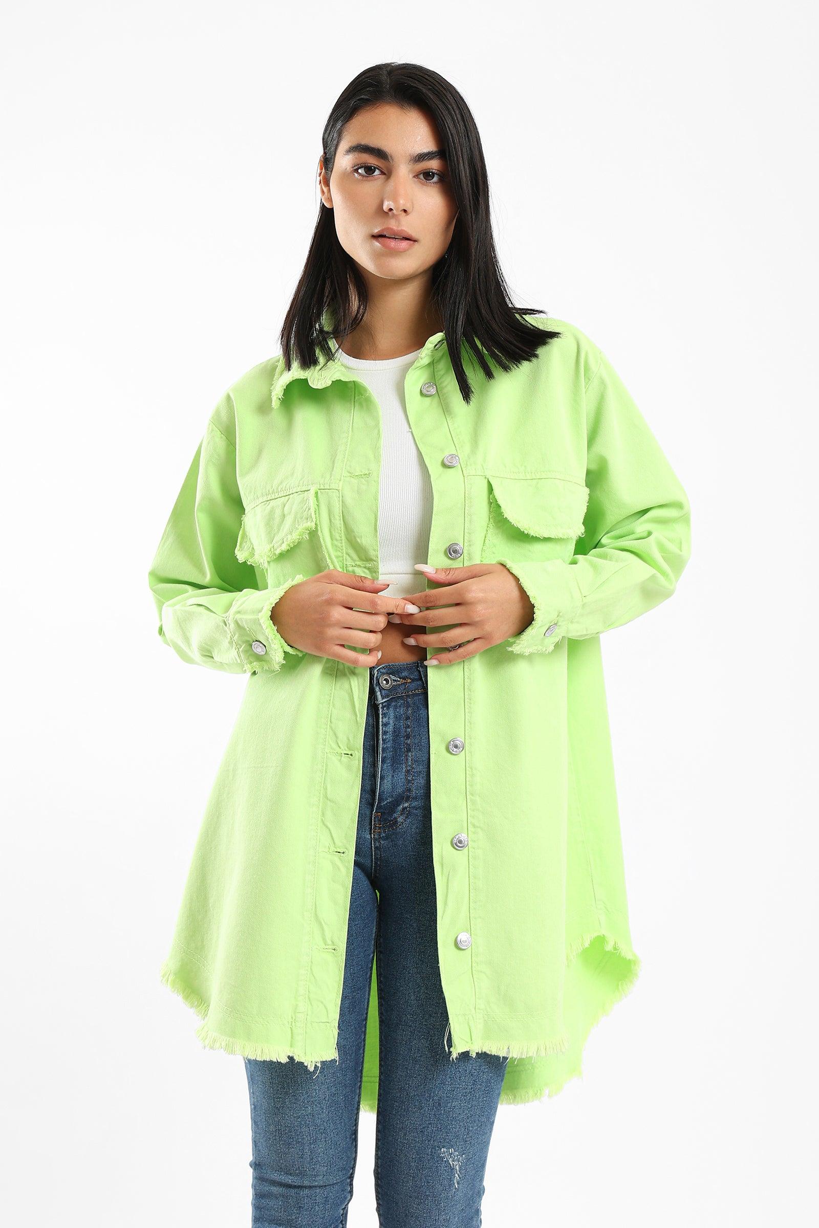 Long Shirt With Unlined Hem - Clue Wear