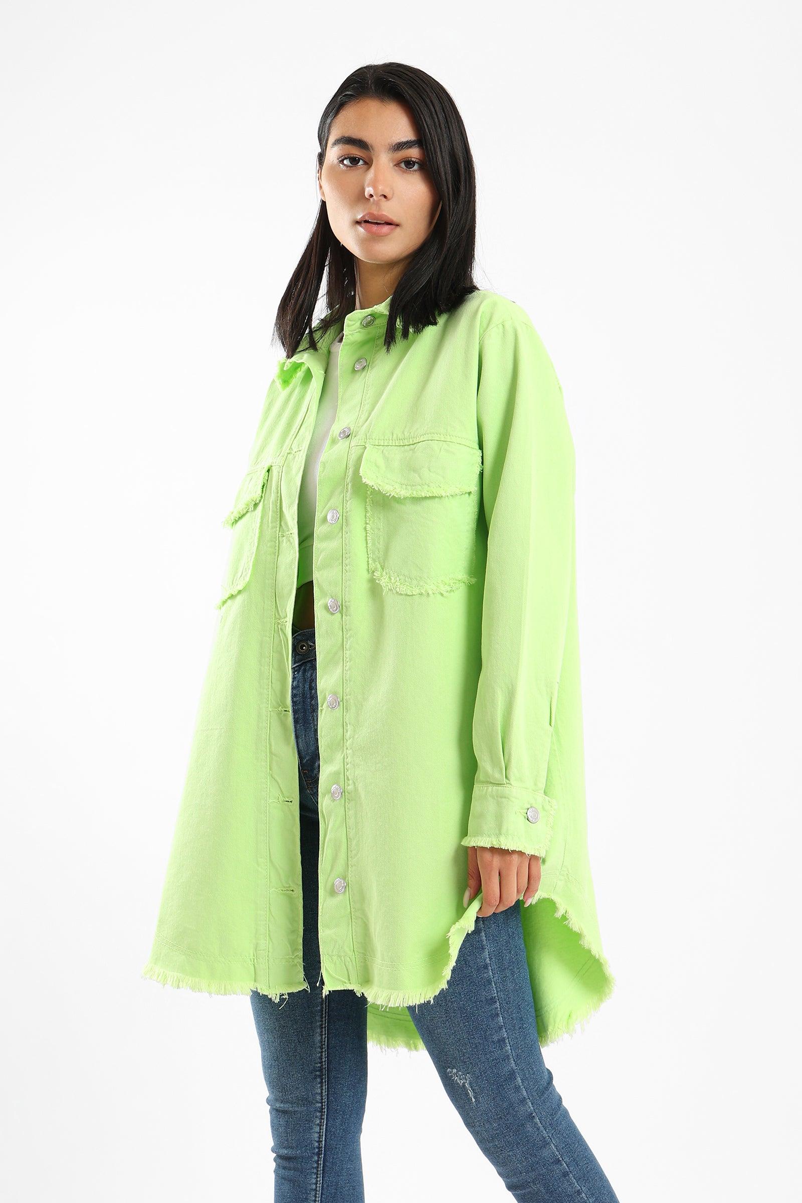Long Shirt With Unlined Hem - Clue Wear