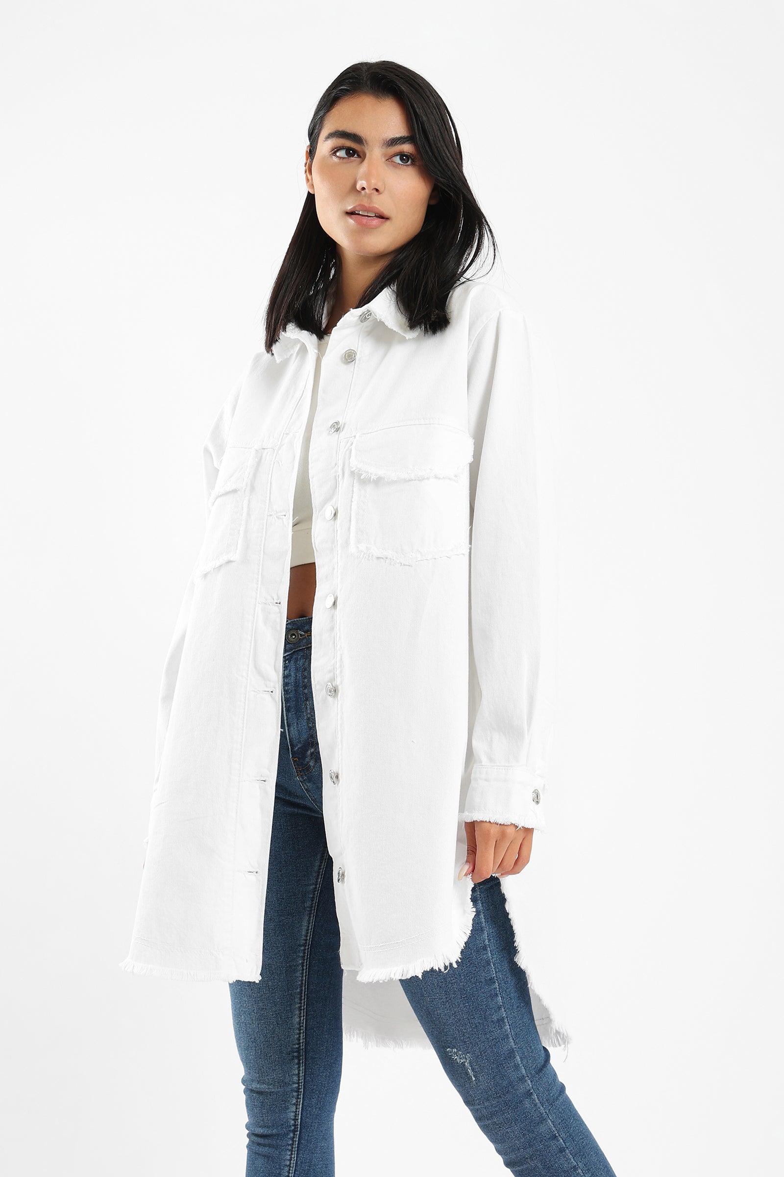 Long Shirt With Unlined Hem - Clue Wear
