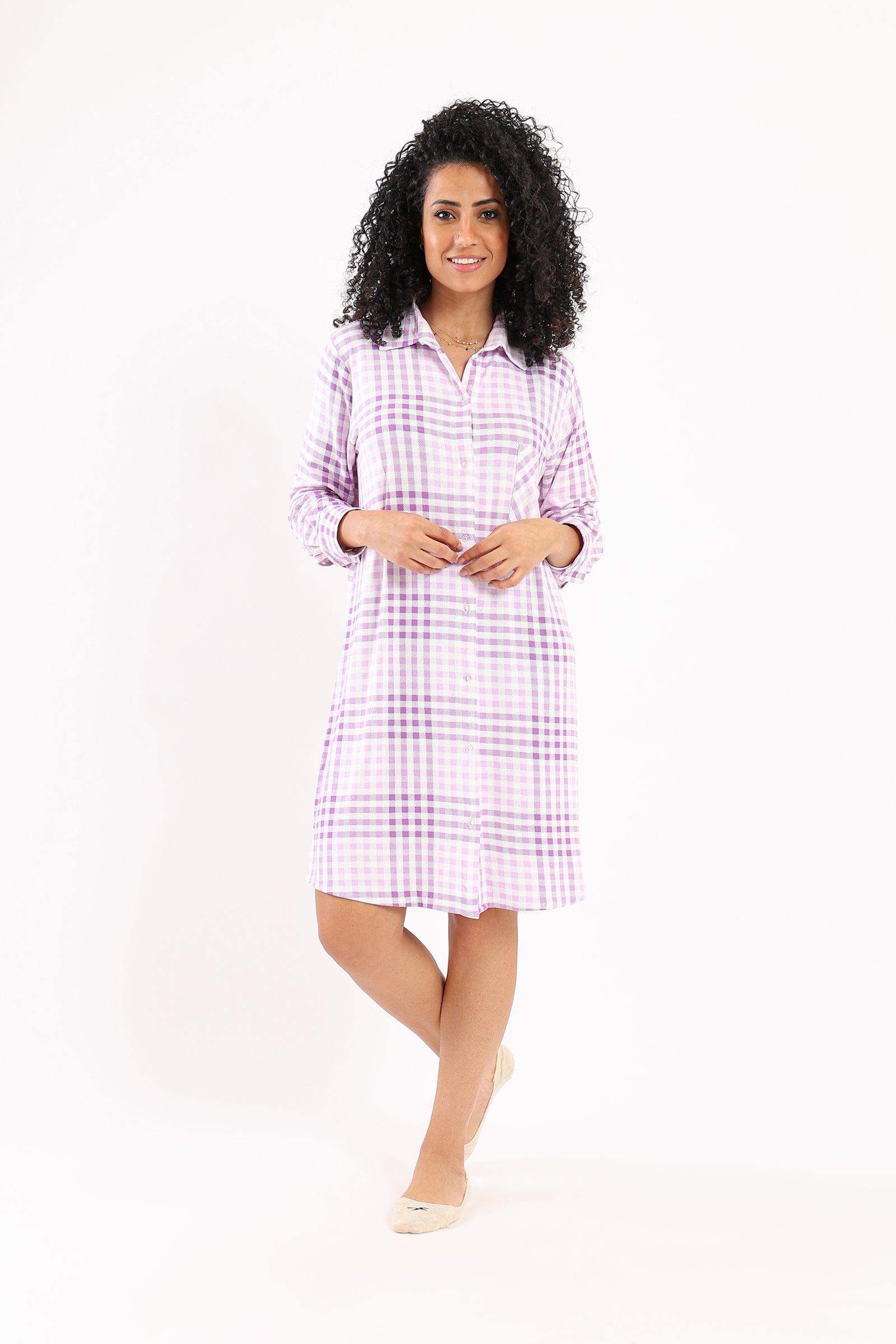 Long Sleeve Shirt Nightgown - Carina - ÙƒØ§Ø±ÙŠÙ†Ø§