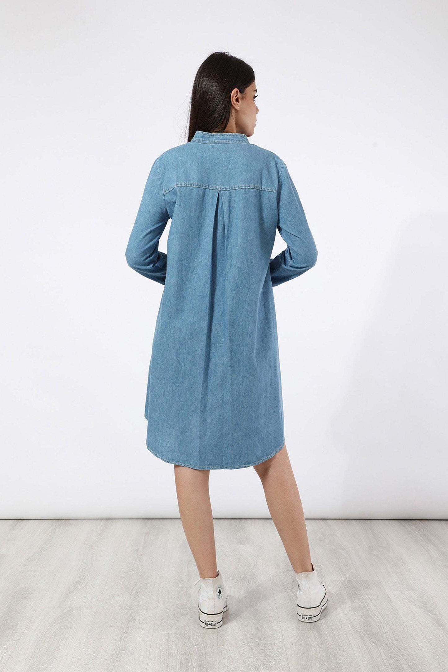 Long Sleeves Denim Dress - Carina - ÙƒØ§Ø±ÙŠÙ†Ø§