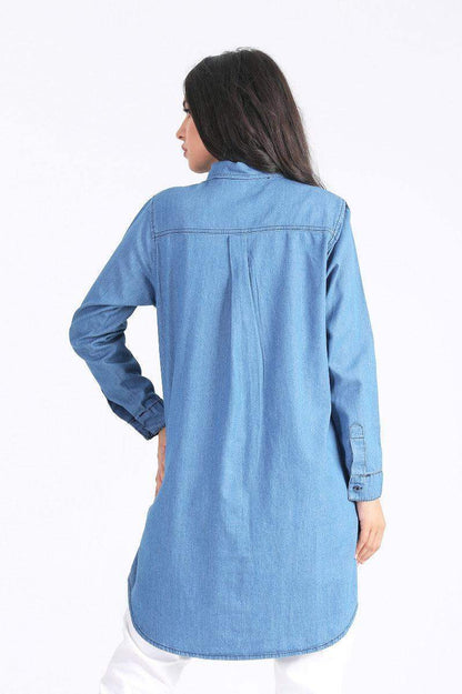 Long Sleeves Denim Shirt - Carina - ÙƒØ§Ø±ÙŠÙ†Ø§