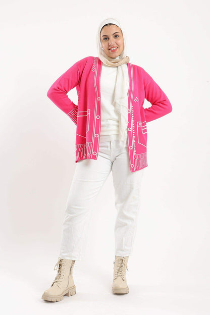 Long Sleeves Knitted Cardigan - Carina - ÙƒØ§Ø±ÙŠÙ†Ø§