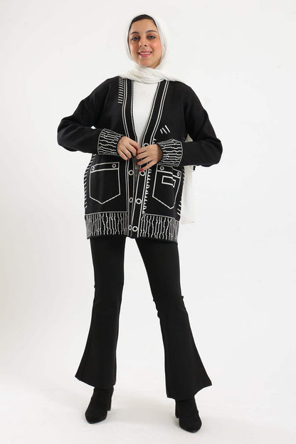 Long Sleeves Knitted Cardigan - Carina - ÙƒØ§Ø±ÙŠÙ†Ø§