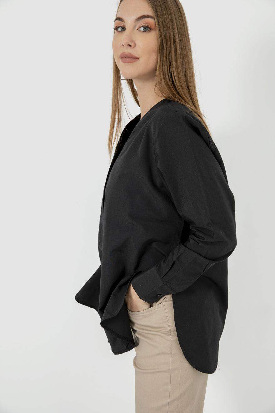 Long Sleeves Plain Shirt without Collar - Carina - ÙƒØ§Ø±ÙŠÙ†Ø§