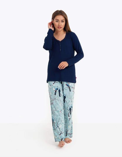 Long Sleeves Viscose Pyjama Set - Carina - ÙƒØ§Ø±ÙŠÙ†Ø§