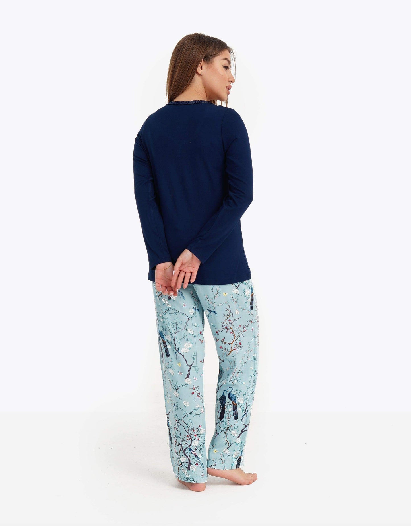 Long Sleeves Viscose Pyjama Set - Carina - ÙƒØ§Ø±ÙŠÙ†Ø§