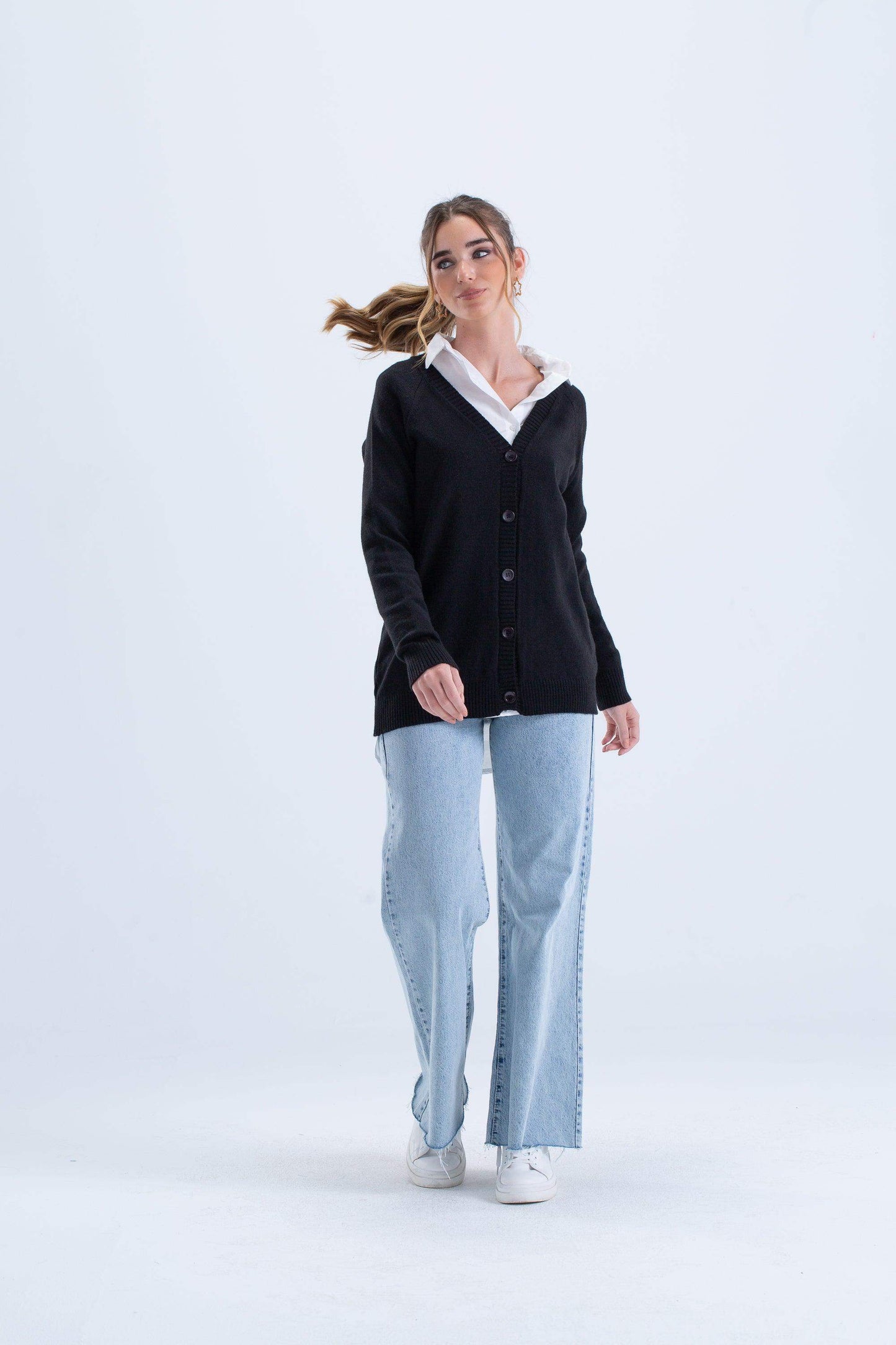 Long Sleeves Wool Cardigan - Carina - ÙƒØ§Ø±ÙŠÙ†Ø§