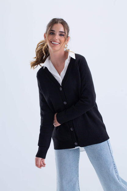 Long Sleeves Wool Cardigan - Carina - ÙƒØ§Ø±ÙŠÙ†Ø§