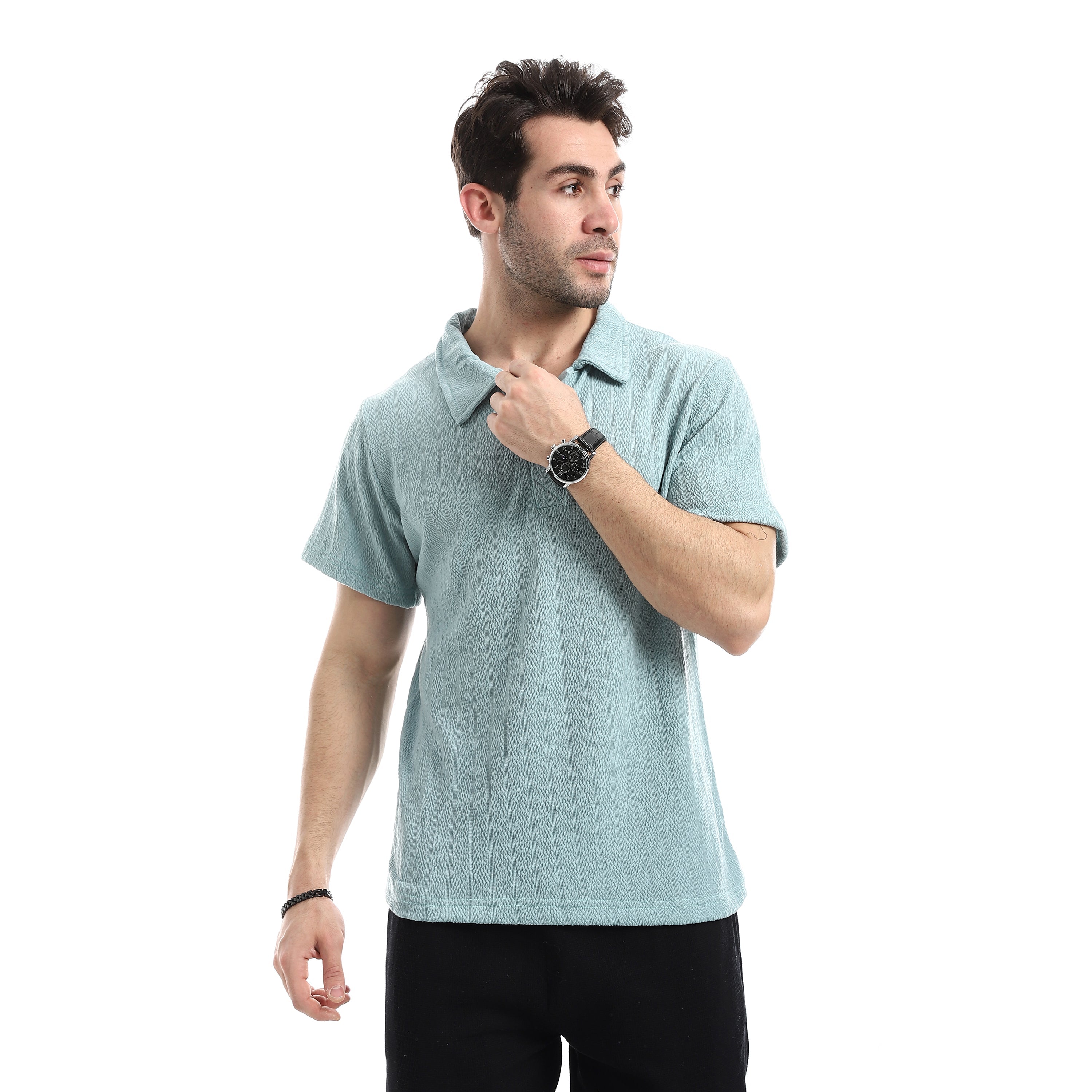 Textured Essential Polo T-Shirt - Mint