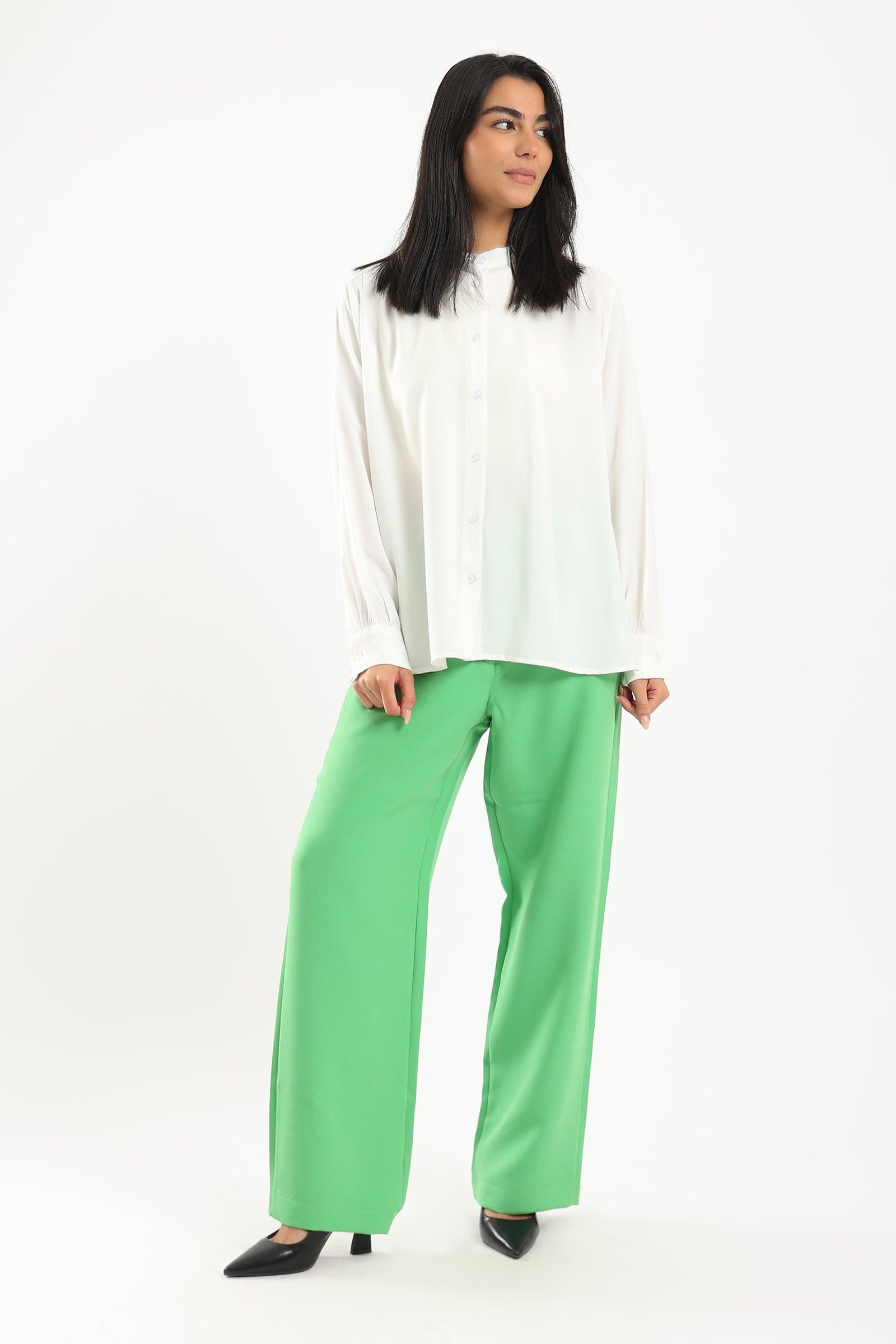 Mandarin Collar Plain Shirt - Clue Wear
