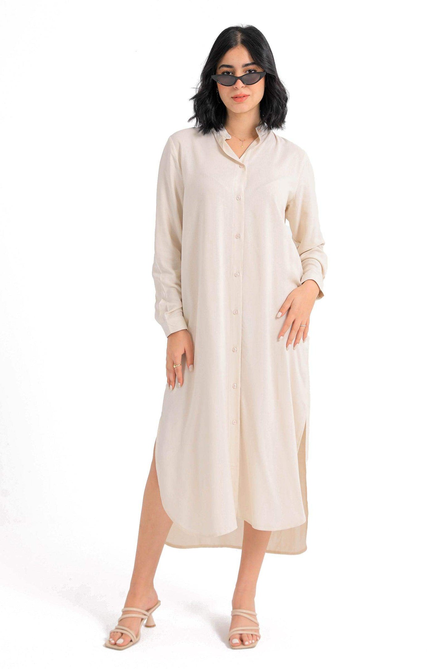 Mandarin Collar Shirt Dress - Carina - ÙƒØ§Ø±ÙŠÙ†Ø§