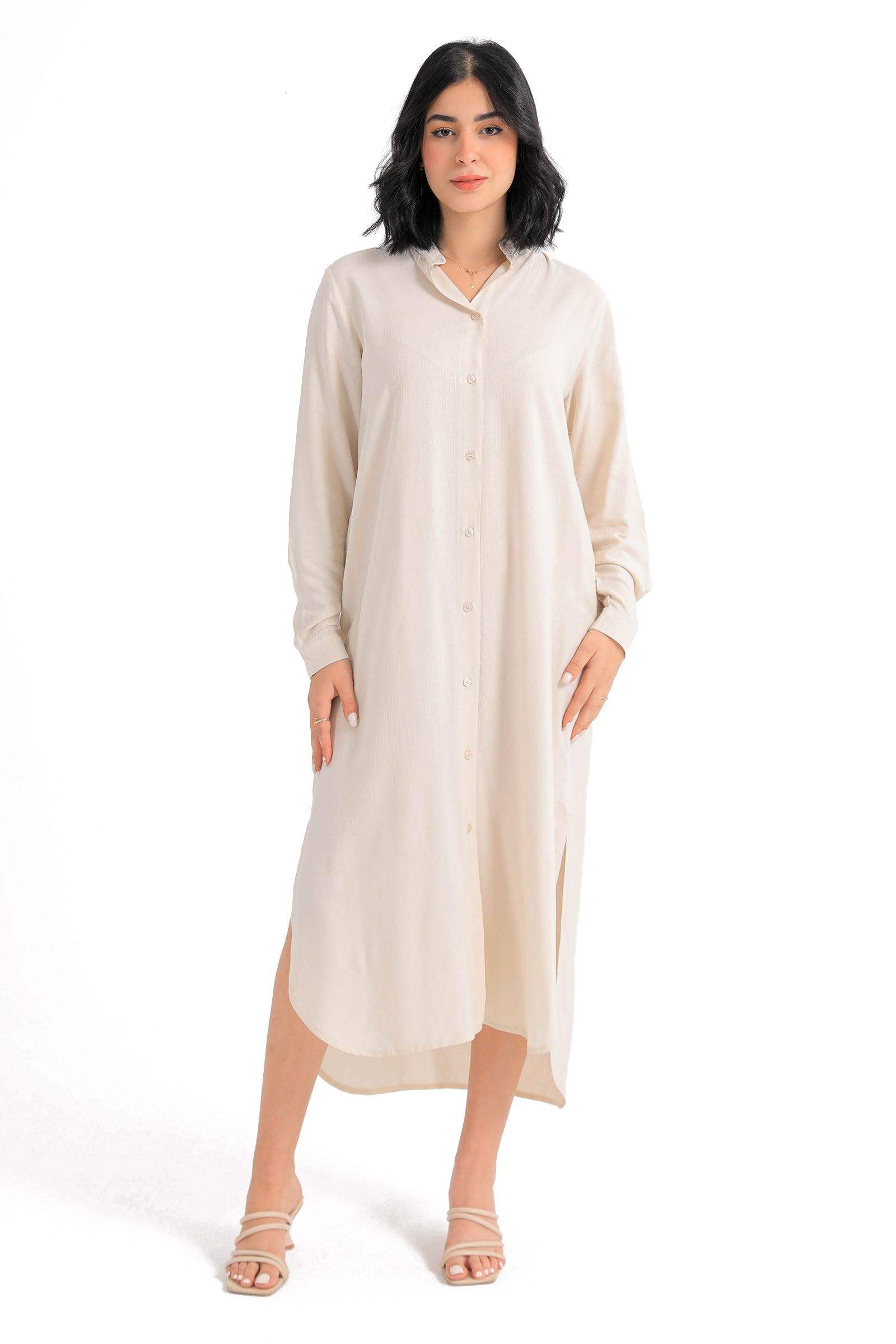 Mandarin Collar Shirt Dress - Carina - ÙƒØ§Ø±ÙŠÙ†Ø§