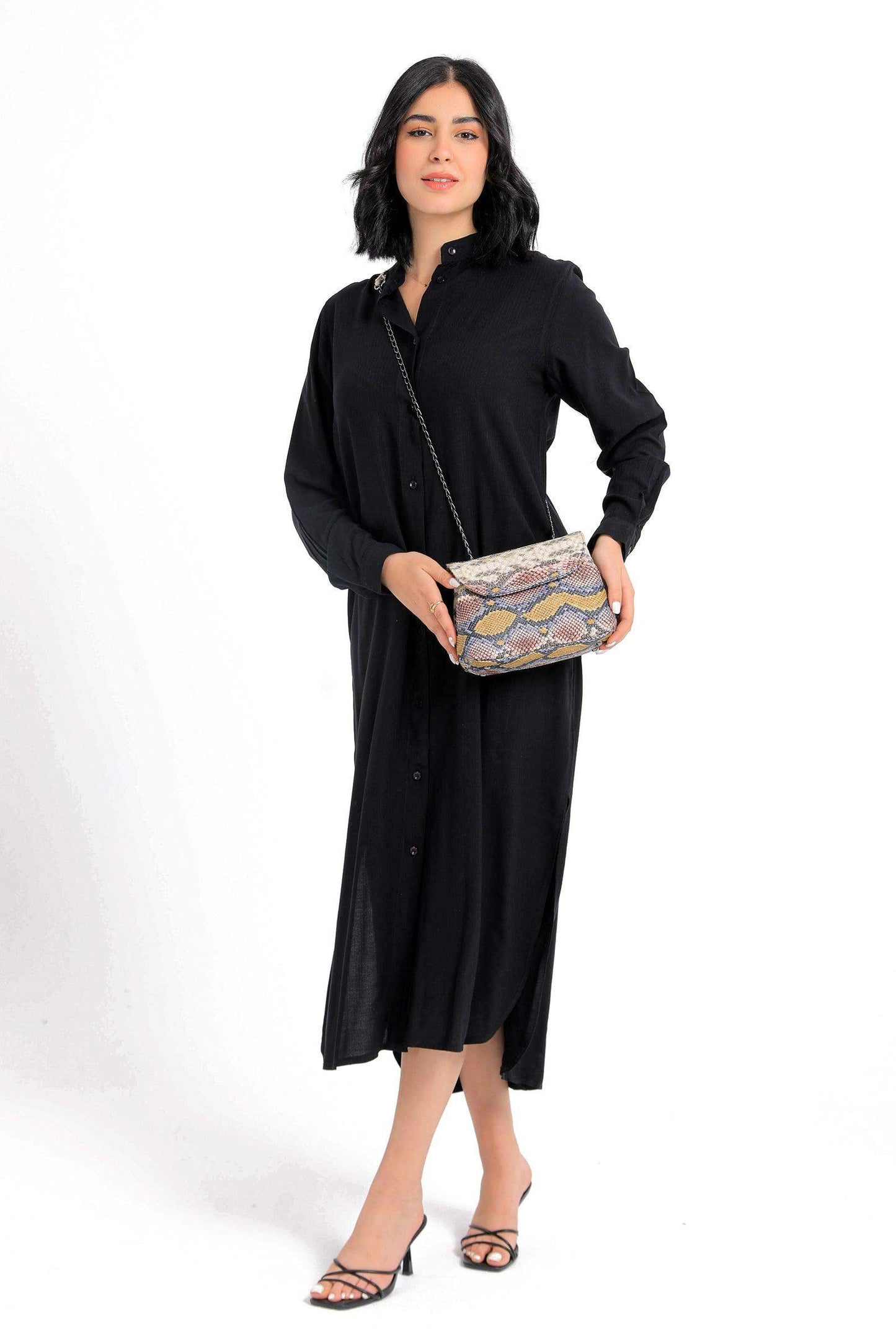 Mandarin Collar Shirt Dress - Carina - ÙƒØ§Ø±ÙŠÙ†Ø§