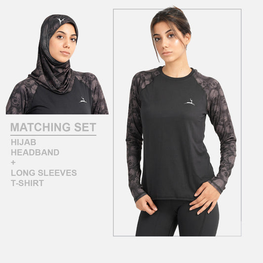 Dri-Fit Printed 2-Piece Sports Set – Black