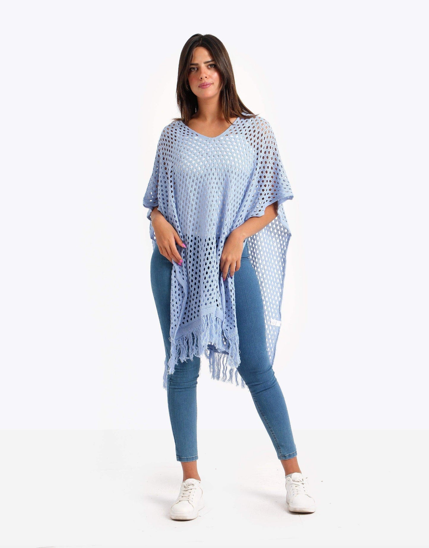 Mesh Poncho with Tassels - Carina - ÙƒØ§Ø±ÙŠÙ†Ø§