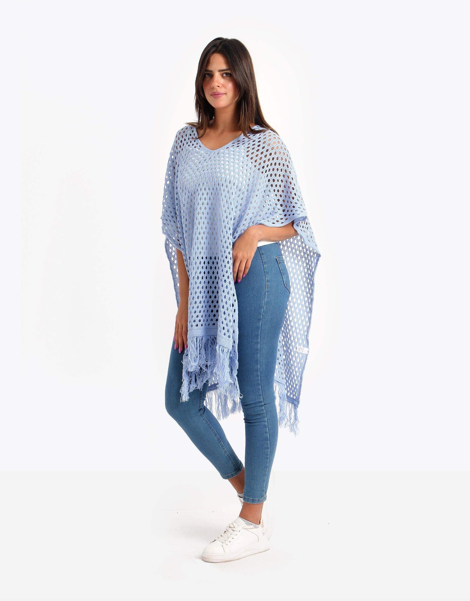 Mesh Poncho with Tassels - Carina - ÙƒØ§Ø±ÙŠÙ†Ø§