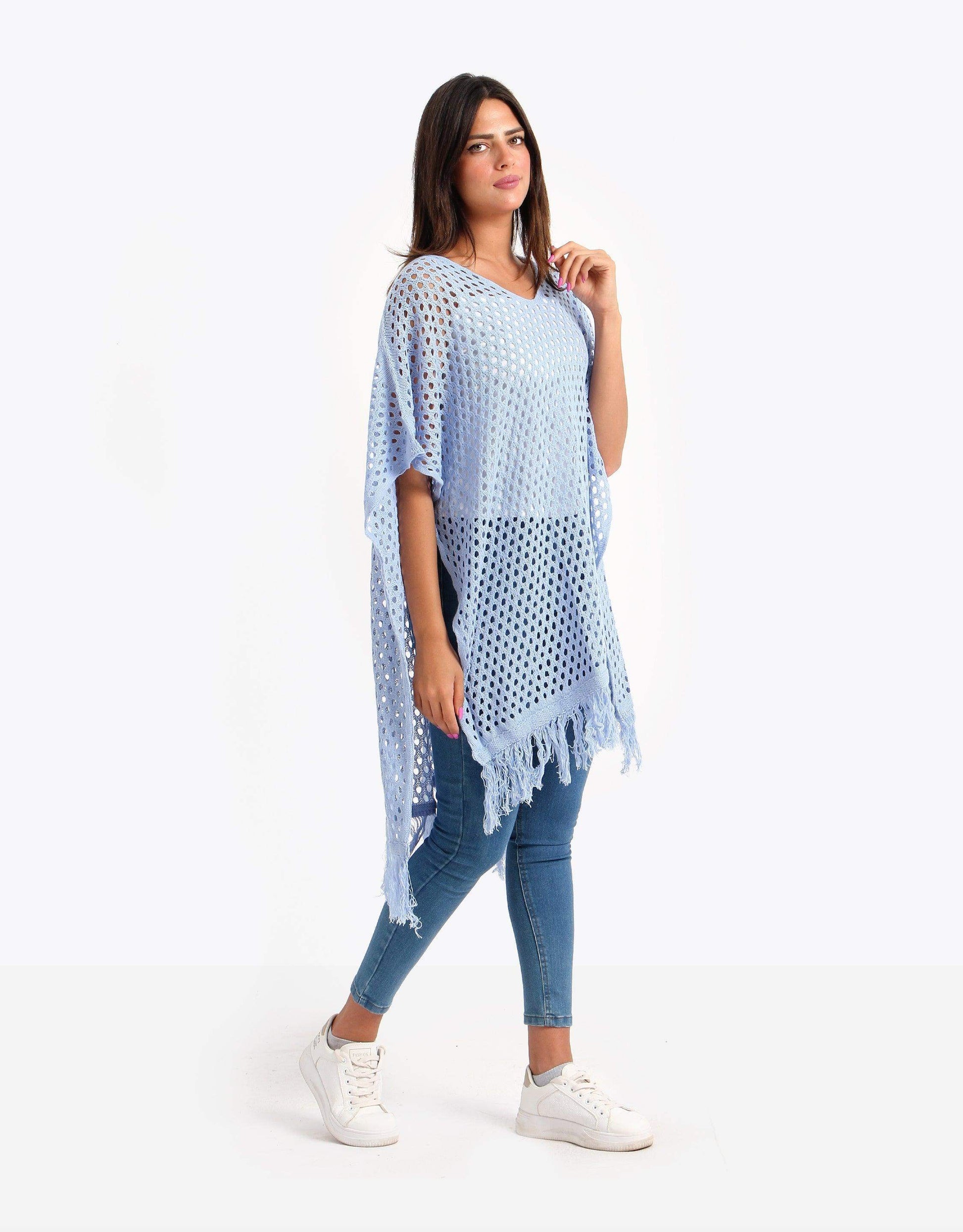 Mesh Poncho with Tassels - Carina - ÙƒØ§Ø±ÙŠÙ†Ø§