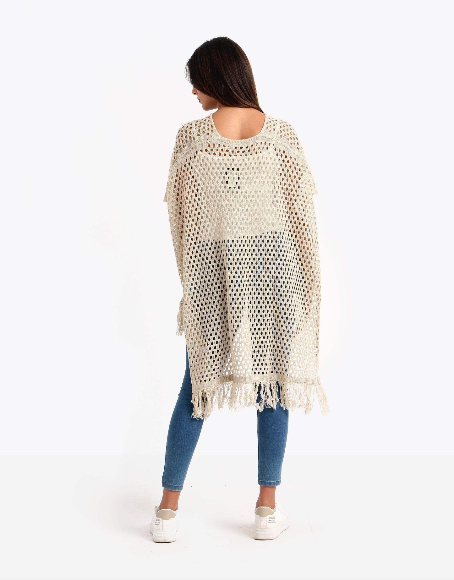 Mesh Poncho with Tassels - Carina - ÙƒØ§Ø±ÙŠÙ†Ø§