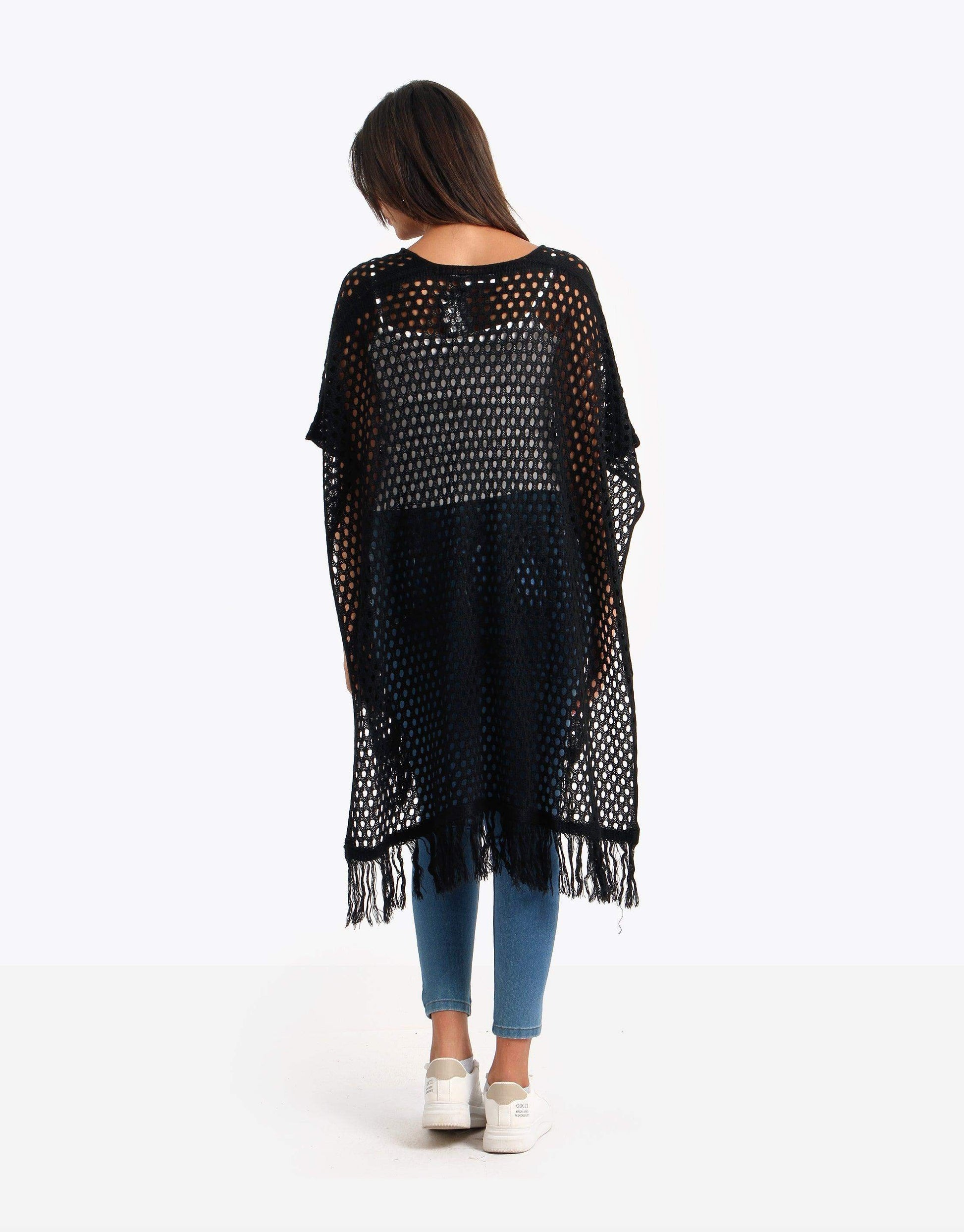 Mesh Poncho with Tassels - Carina - ÙƒØ§Ø±ÙŠÙ†Ø§