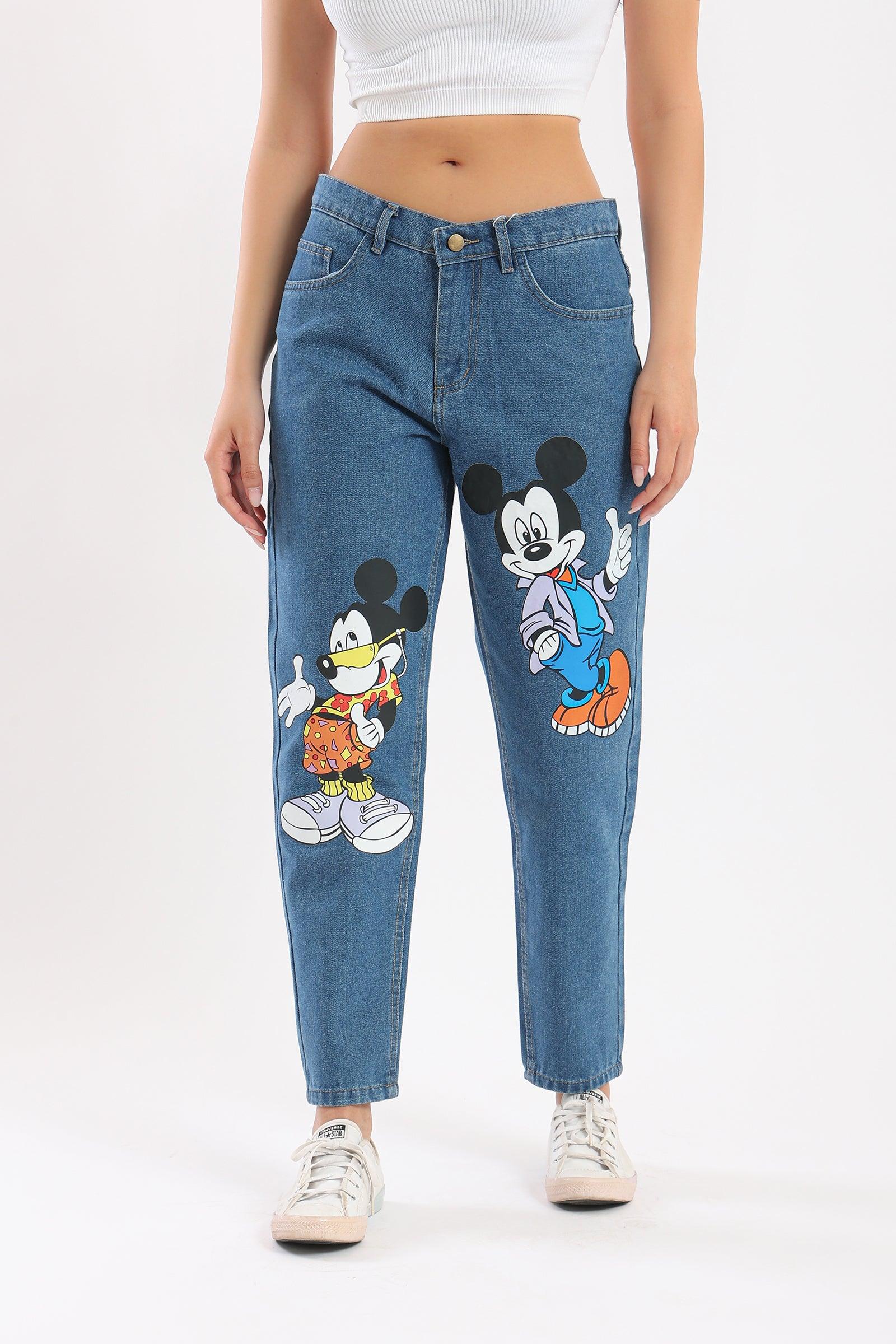 Mickey Mouse Printed Jeans - Clue Wear