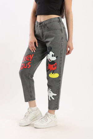 Mickey Mouse Printed Jeans - Clue Wear