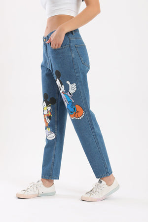 Mickey Mouse Printed Jeans - Clue Wear