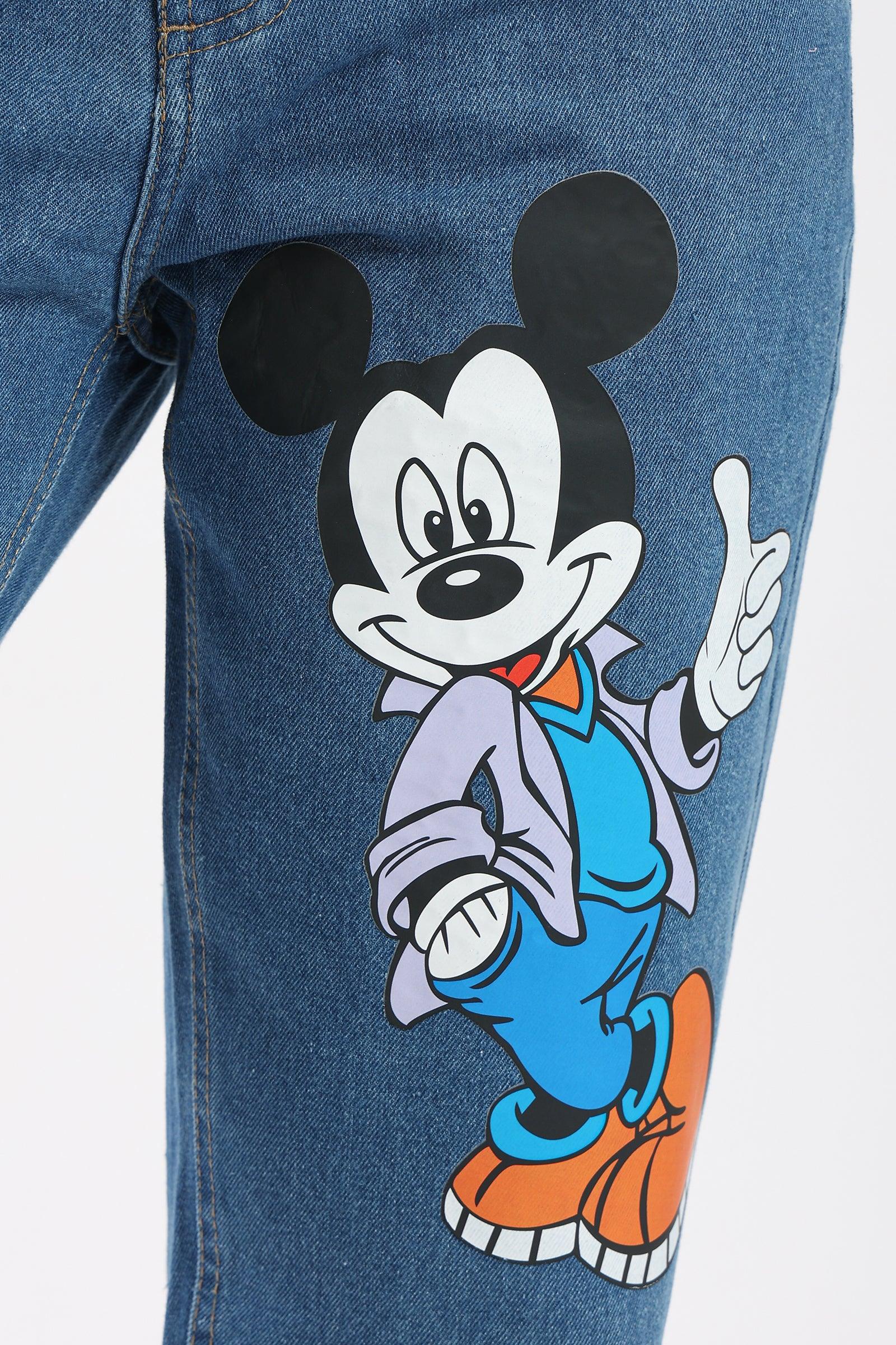 Mickey Mouse Printed Jeans - Clue Wear