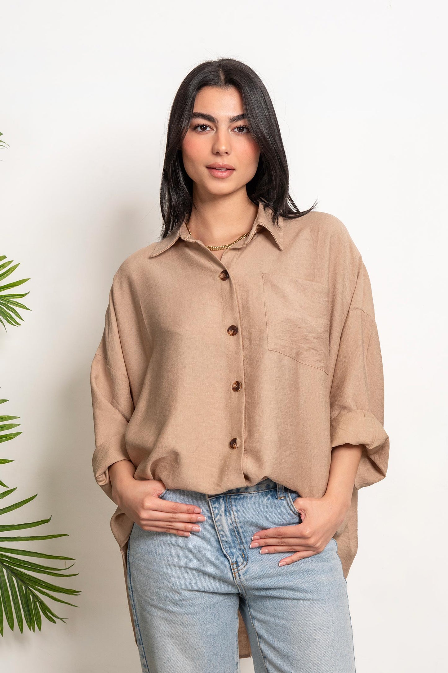 Oversized Boyfriend Linen Shirt