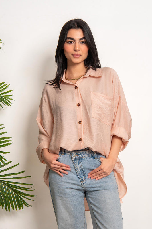 Oversized Boyfriend Linen Shirt