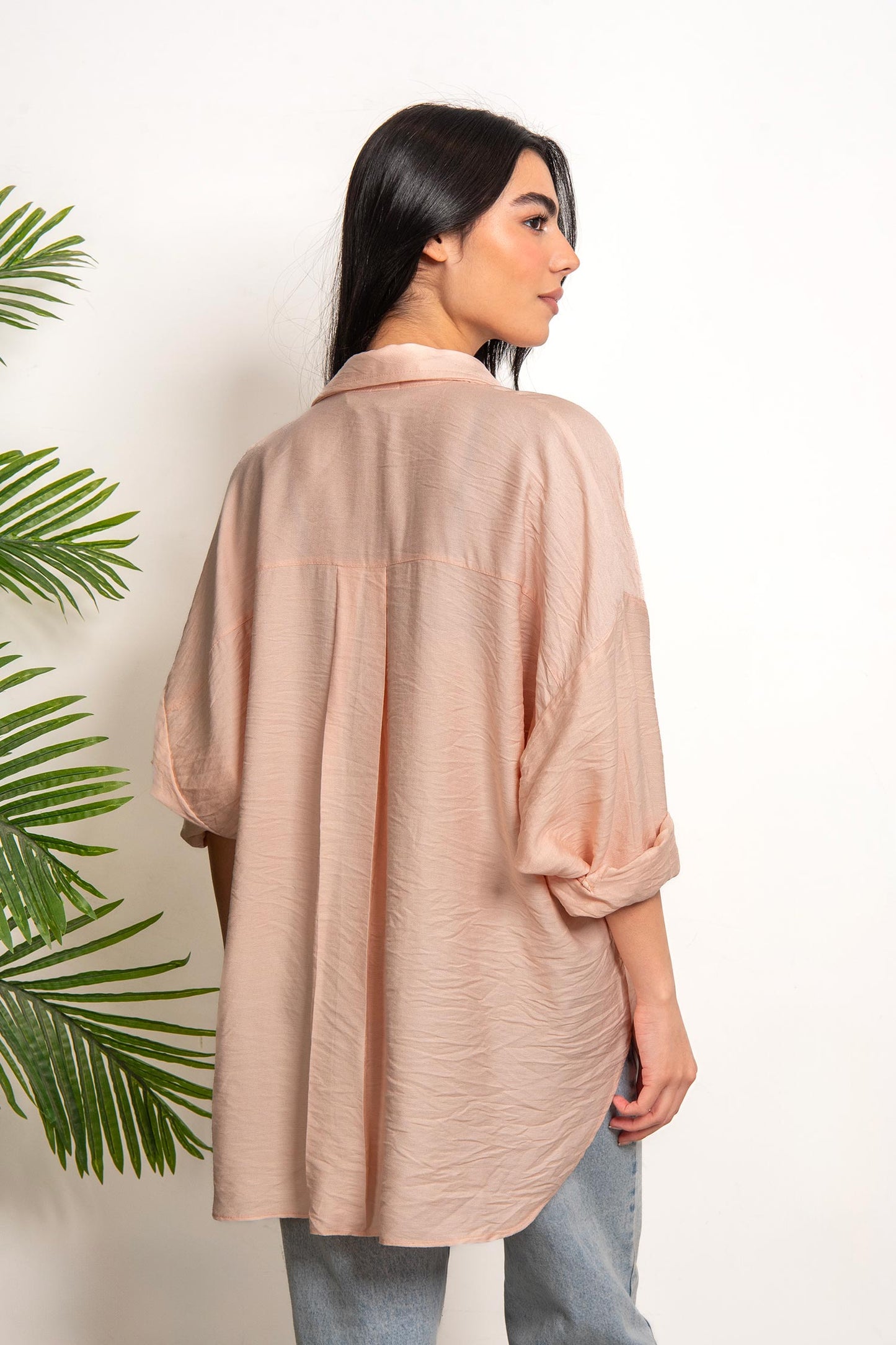 Oversized Boyfriend Linen Shirt