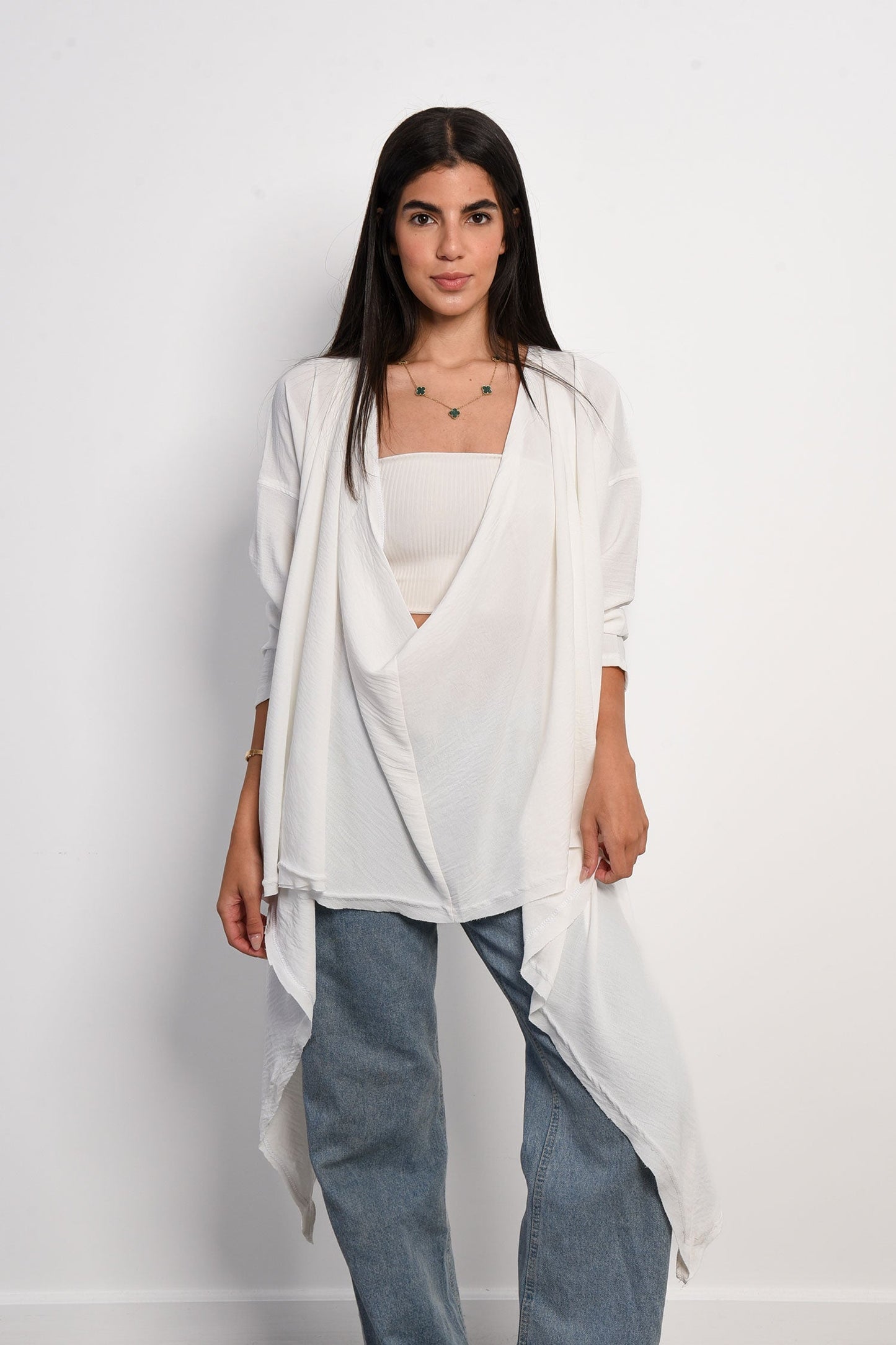 Muti Ways Flowy Cardigan -White