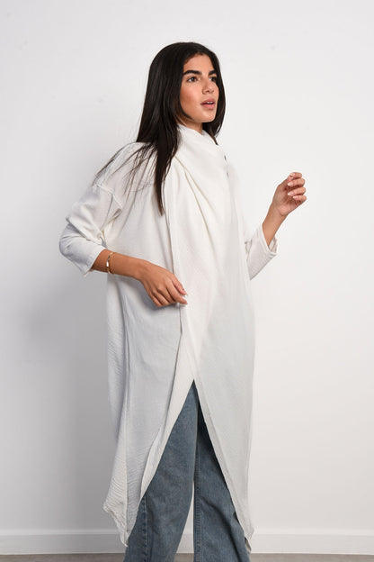 Muti Ways Flowy Cardigan -White