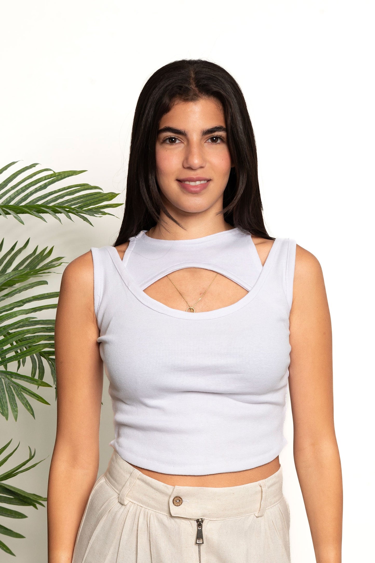 Dual Rib Top - White