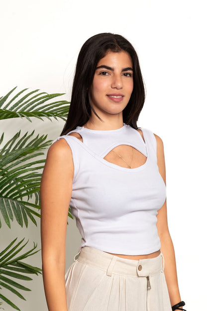 Dual Rib Top - White