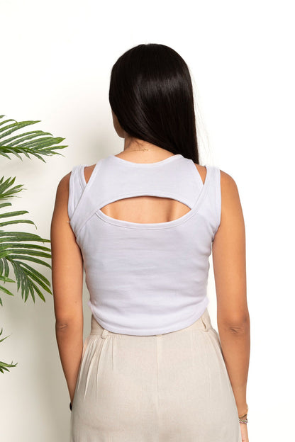 Dual Rib Top - White