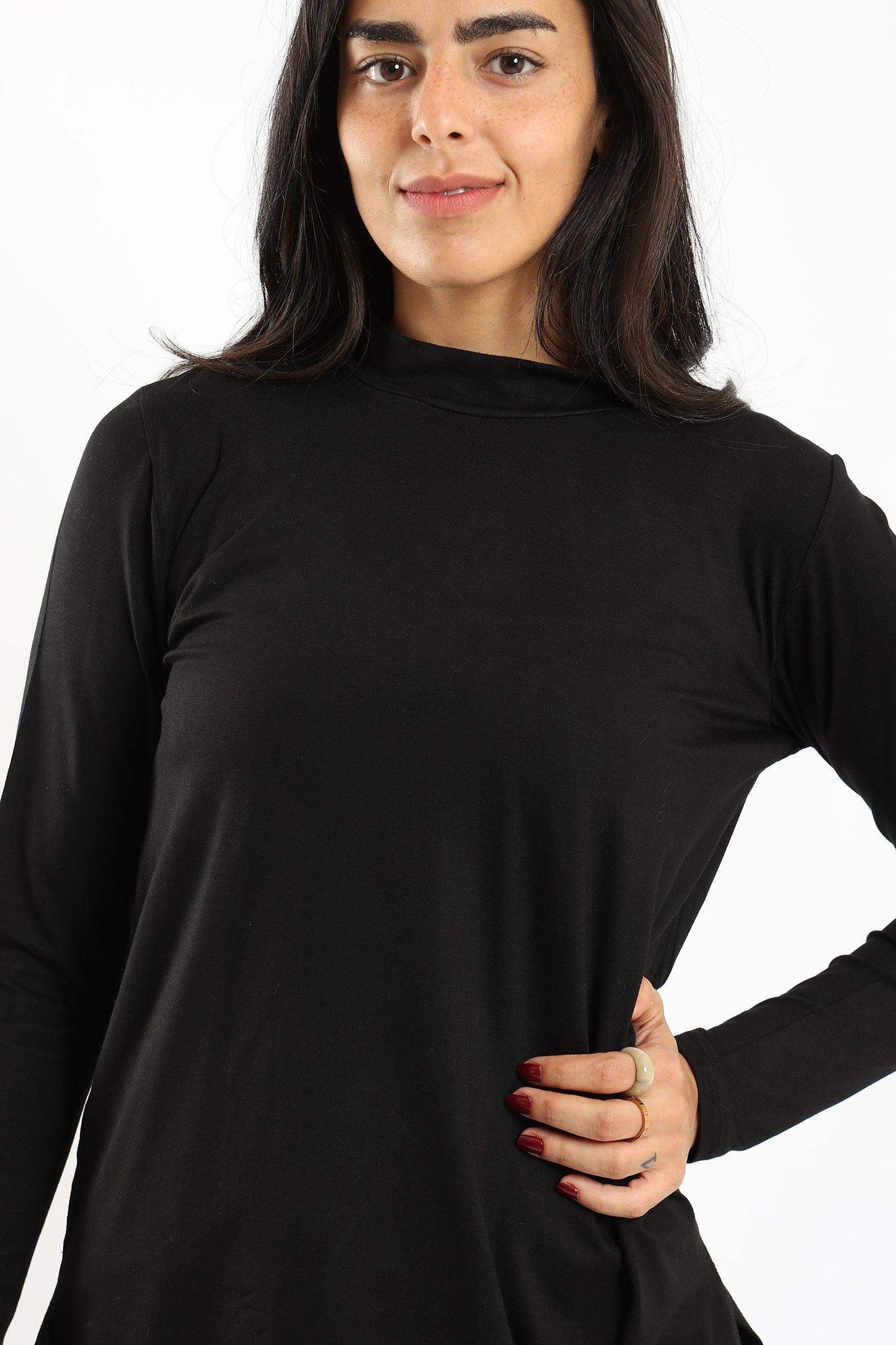 Mock Neck Black Top - Carina - ÙƒØ§Ø±ÙŠÙ†Ø§