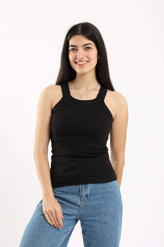 Narrow Cut Ribbed Tank Top - Carina - ÙƒØ§Ø±ÙŠÙ†Ø§