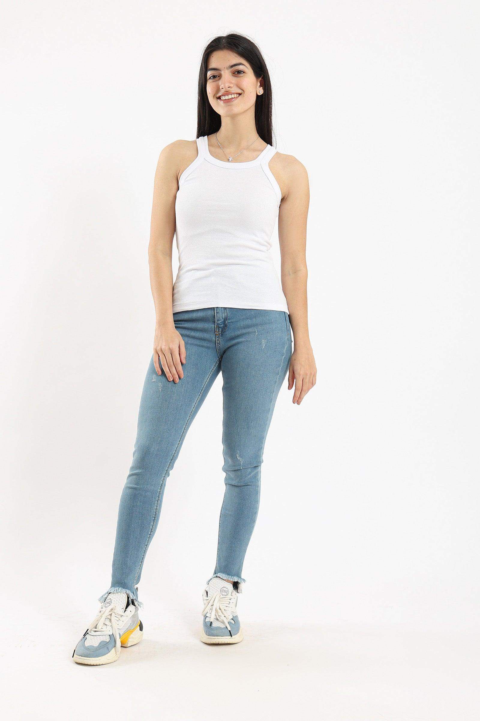 Narrow Cut Ribbed Tank Top - Carina - ÙƒØ§Ø±ÙŠÙ†Ø§